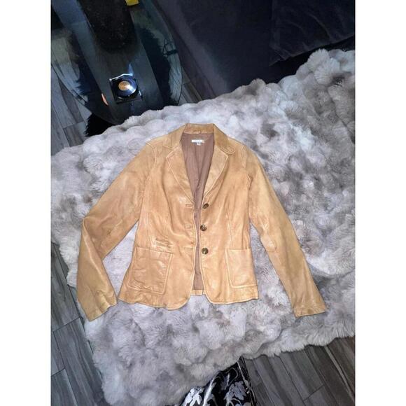 Vince Women’s 100% Cuir Leather 3 Button Closure Jacket Size 8 $995 - Picture 3 of 9